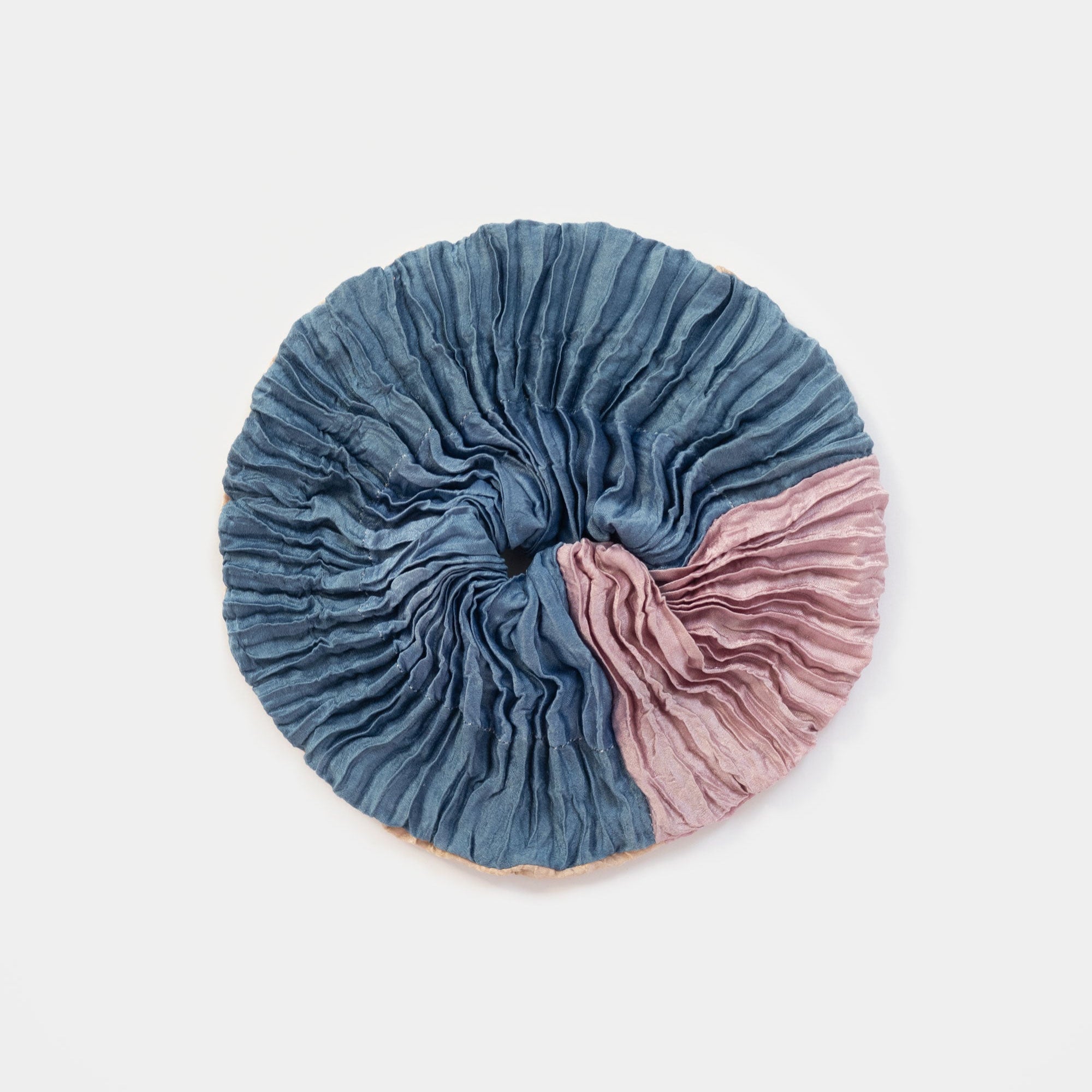 Azur Plissé Satin Silk Scrunchie